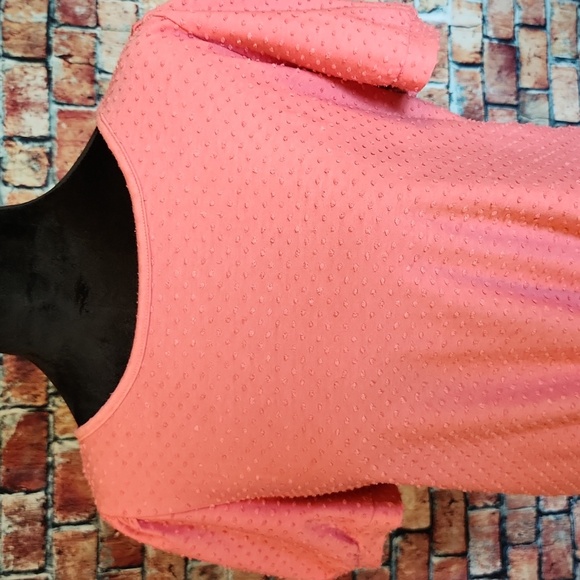 W5 Swiss Dot Front Tie Salmon Pink Top M - Picture 2 of 8